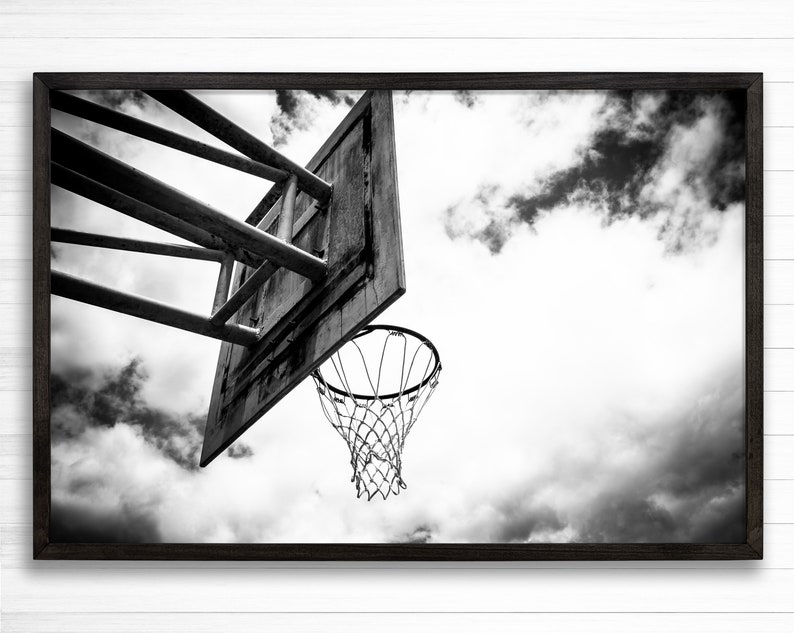 Basketball Hoop Wall Decor Abstract Basketball Art Framed Etsy