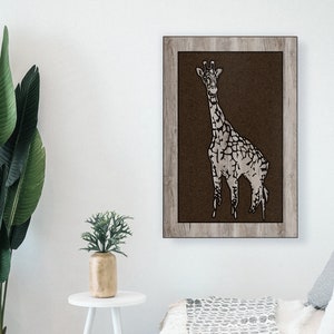 Carved Giraffe Art | Wood Wall Art | Giraffe Wall Decor | Giraffe Gift Ideas | Safari Home Wall Decor | Safari Animals | Animals for Kids