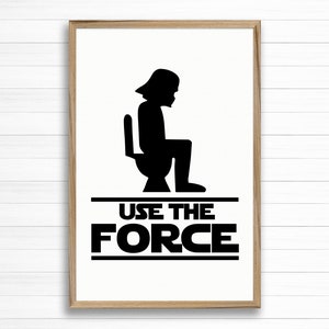 Bathroom Decor - Use The Force - Funny Humor - Framed canvas print - housewarming gift - modern farmhouse sign