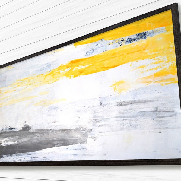 Yellow Gray Wall Art Etsy