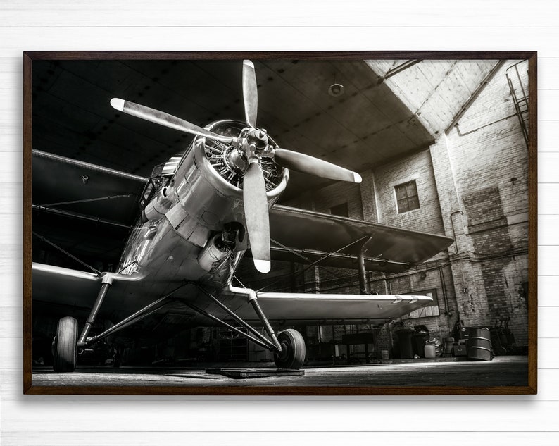 Vintage Airplane Wall Art Home Wall Decor Office Decor Etsy