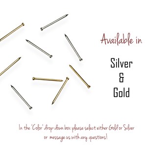 Small nails, 3/4" Nails, Gold or Silver