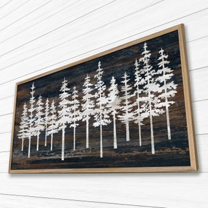 Nature and Cabin Art - Pine Tree Forest Wall Art - Evergreen Trees - Mountain Art - Anniversary Gift Idea