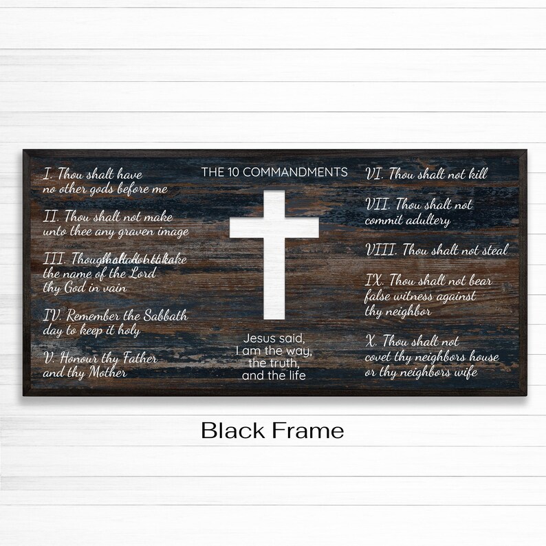 10 Commandments Wall Art - Spiritual Sign - Christian Art - Religious ...
