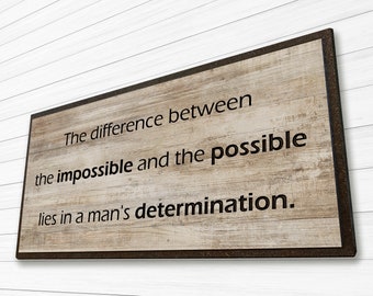 Inspiration Motivational Quote Sign Picture Carved | Determination