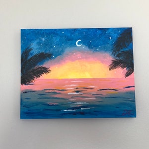 Tropical Sunset - Original Acrylic Painting
