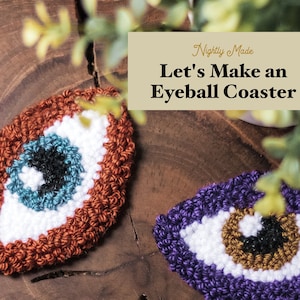 Eyeball Coaster Punch Needle Pattern - Downloadable PDF Tutorial - Home Decor