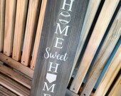 Farmhouse Baseball Welcome Home Sweet Home Sign - Wooden Rustic Decor, Front Door Porch Entryway Vertical Welcome Sign - Asst Colors