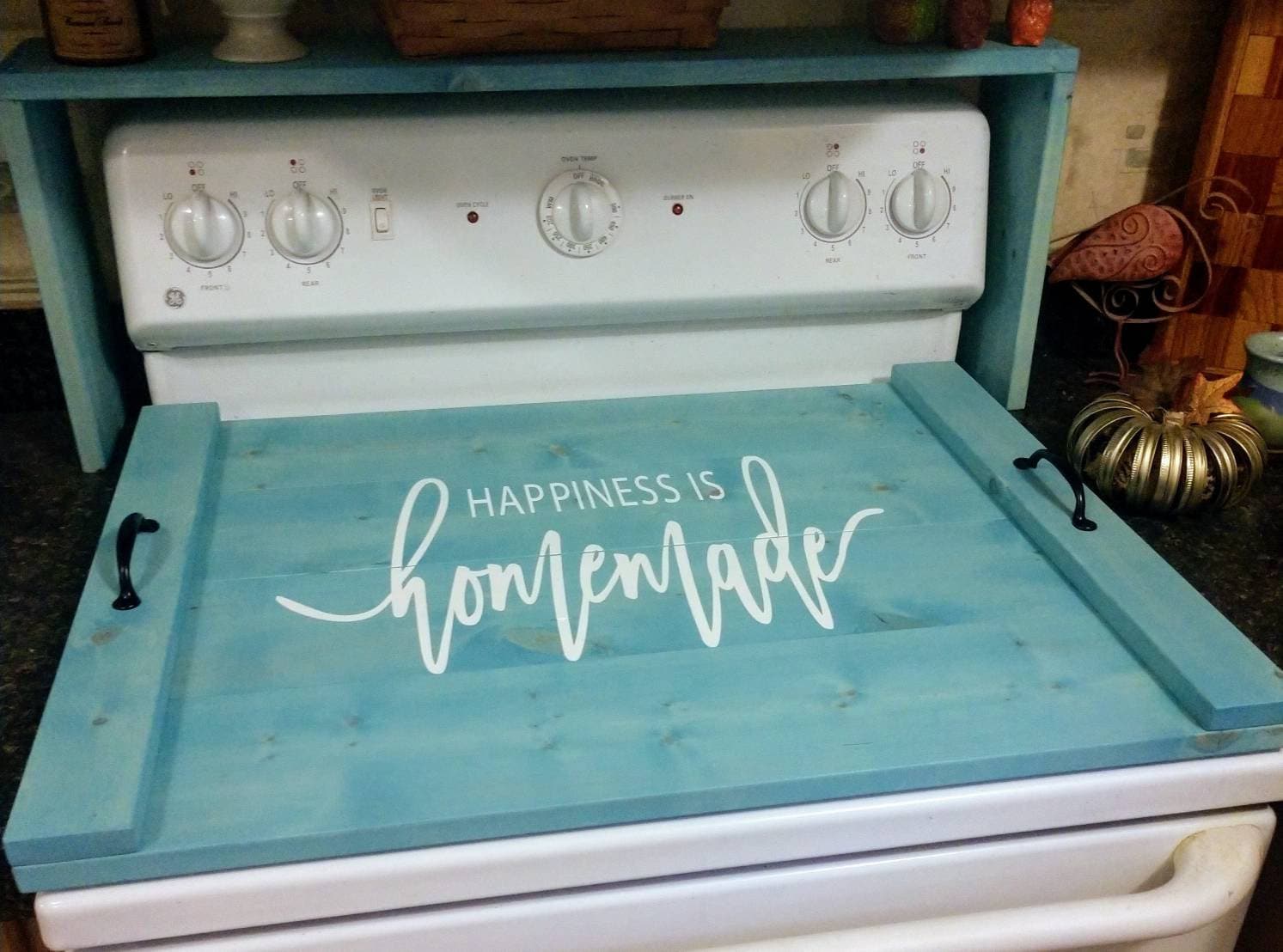 Happiness is Homemade Stove Top Cover / Farmhouse Stove Top Cover / Noodle  Board / Cover for Stove / Stovetop Cover / Oven Board 