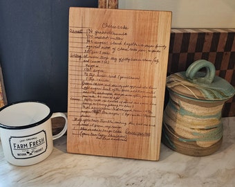 Handwritten Recipe Cutting Board, Personalized Custom Cutting Board