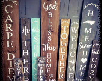 Farmhouse Custom Welcome Sign - Choose Your Size & Color - Wooden Rustic Decor, Custom Wood Sign