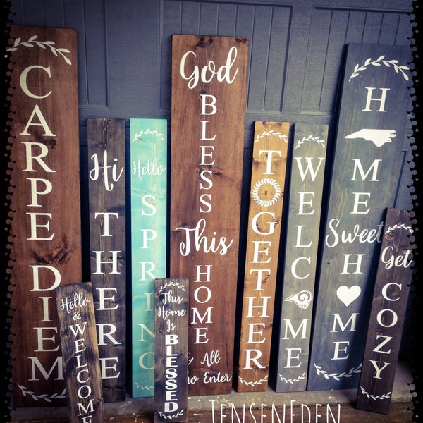 Farmhouse Custom Welcome Sign - Choose Your Size & Color - Wooden Rustic Decor, Custom Wood Sign