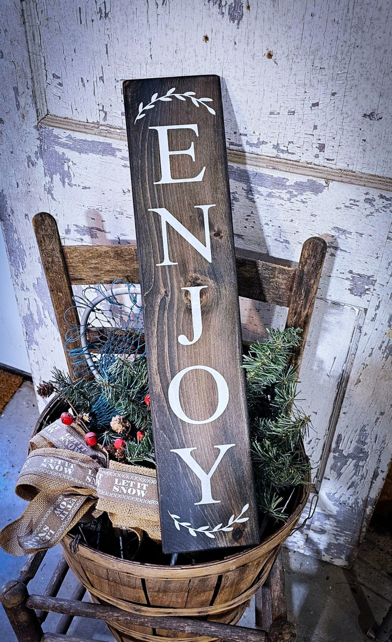 Rustic Enjoy Sign Farmhouse Enjoy Sign - Custom Welcome Sign - Choose Your Size & Color ...