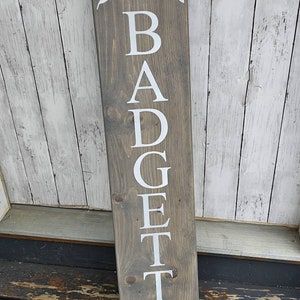 Farmhouse Personalized Family Name Welcome Sign - Choose Your Size & Color - Wooden Rustic Decor, Front Door Porch Entryway Vertical Sign