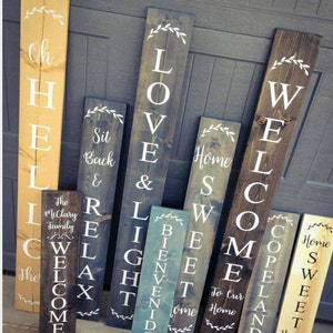 Welcome Sign, State Sign - Choose Your Size & Color - Wooden Rustic Farmhouse Decor, Custom Wood Entryway Sign
