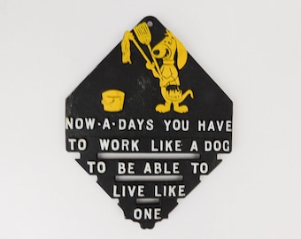 Vintage Doggie Daddy Augie Doggie Metal Trivet 1960s Hanna Barbera