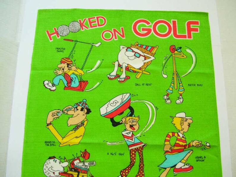 Funny Golf Themed Kitchen Towel Unused Vintage Golf Gifts Etsy