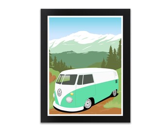 A Bus Life (VW Bus / Transporter / Kombi  Art Print)