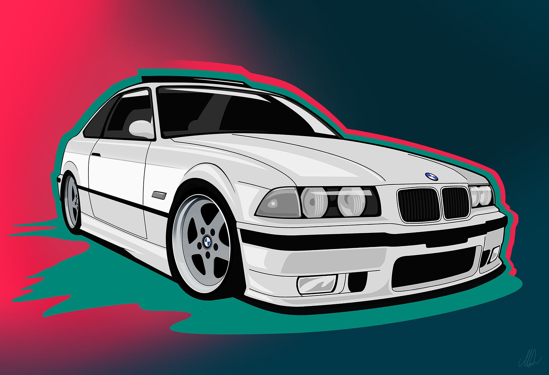Bavarian Legends ( BMW E36 M3 Art Print ) - Etsy