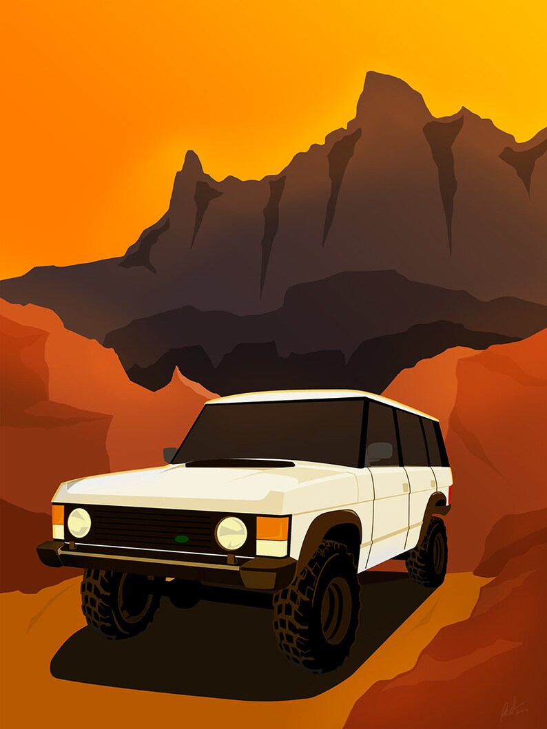 Pancli Art Rang Rover Earth Rover (range Rover Classic Art Print) - Etsy