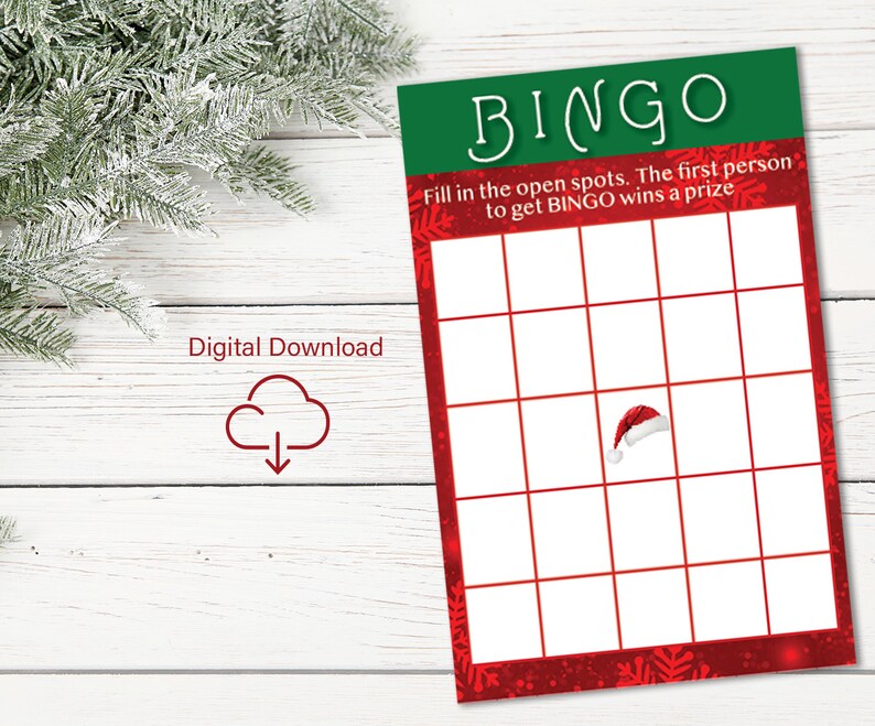 Blank Santa Bingo Christmas Card Holiday Party Game Secret Etsy Canada