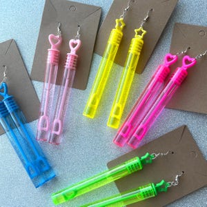 Bubble Wand Earrings | Cute Bubble Earrings | Summer Earrings | Summer Jewelry | Kawaii Earrings | Kawaii Jewelry | Colorful Jewelry