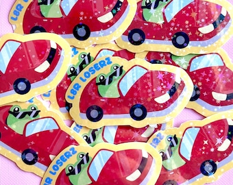 Cute Frog Sticker Sticker | Funny Frog Sticker | L8r Loserz Frog Sticker | Cute Frog Sticker | Stickers for Kindle, Water Bottles, & Laptops