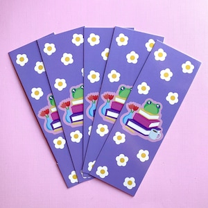 Frog on a Book Stack Bookmark | Cute Froggy Bookmark | Frog Bookmark Gift for Book Lovers | Bookish Gifts | Individual Bookmark | Book Lover