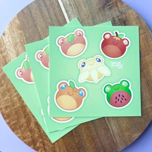 Fruit Frog Postcard | Colorful Frog Postcard | Postcard Art | Mini Art Print | Cute Frog Print | Kawaii Frog Print | Square Postcard