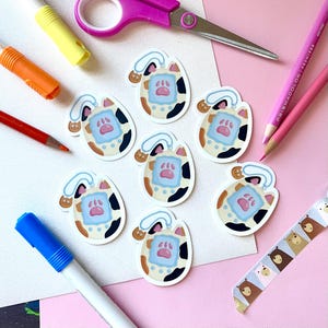 autocollant Tamagotchi de chat calicot | Sticker Gamer rétro | Sticker vinyle mat | autocollant découpé | Stickers pour Kindle, bouteilles d'eau et ordinateurs portables