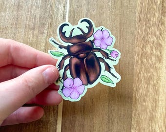 Stag Beetle Sticker | Beetle Sticker | Bug Sticker | Stickers for Kindle, Water Bottles, & Laptops | Gift for Bug Lovers