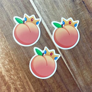 Adesivo Principessa Peach / Adesivo Peach / Adesivo Videogioco / Adesivo in vinile opaco / Adesivo per Kindle, laptop, bottiglie d&#39;acqua