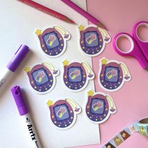 Autocollant mignon d'étoile filante | Baguettes Tamagotchi Galaxy | autocollant espace | Sticker céleste | Stickers pour Kindle, bouteilles d'eau et ordinateurs portables