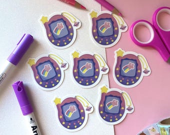 Cute Shooting Star Sticker | Galaxy Tamagotchi Sticksr | Space Sticker | Celestial Sticker | Stickers for Kindle, Water Bottles, & Laptops