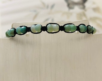 Opal Bracelet, Unisex, Micro Macrame Bracelet, Opal and Silver Bracelet, Libra, Gift for him, Gift for her, Natural stone