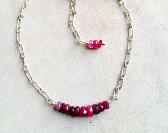 Ruby bracelet, Ruby and Sterling Silver Bracelet, Birthstone jewellery, Cancer Handmade, Precious Gemstones