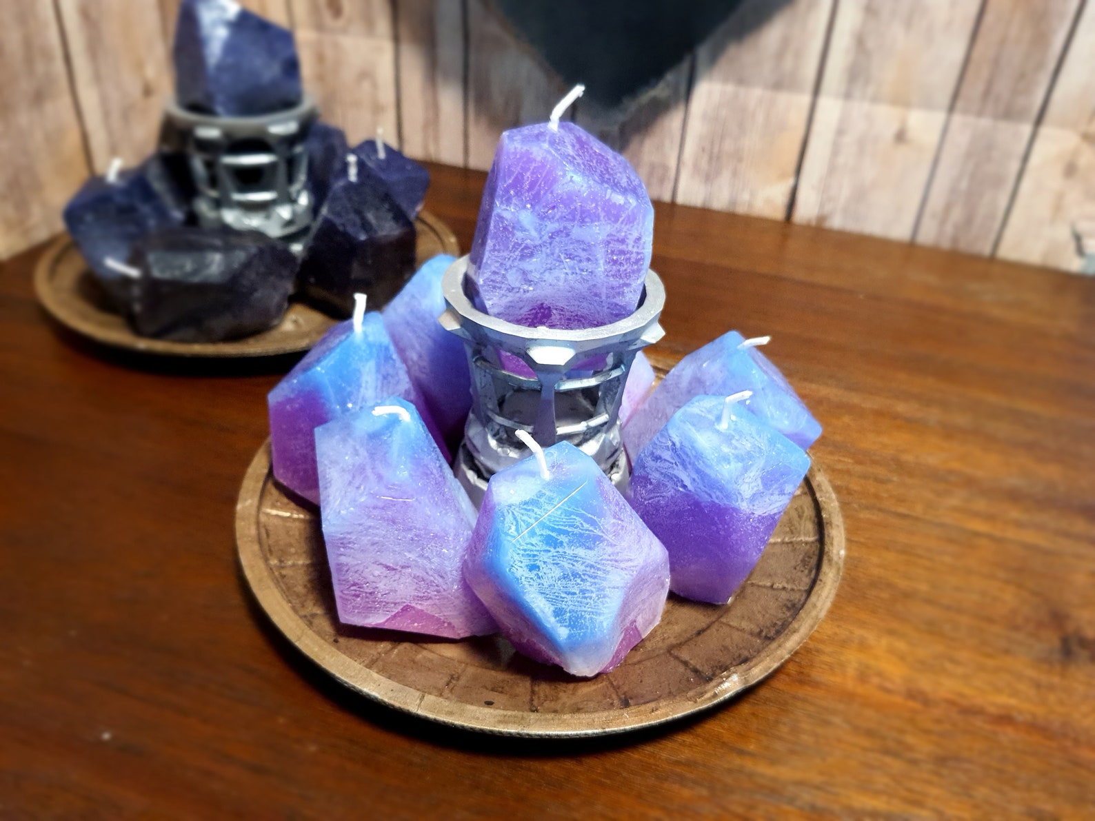 Soul Gem 3 oz Candles w/ optional resin printed Gem Holder Etsy