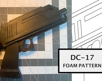 DIY Clone Wars DC-17 Blaster Pistol foam templates