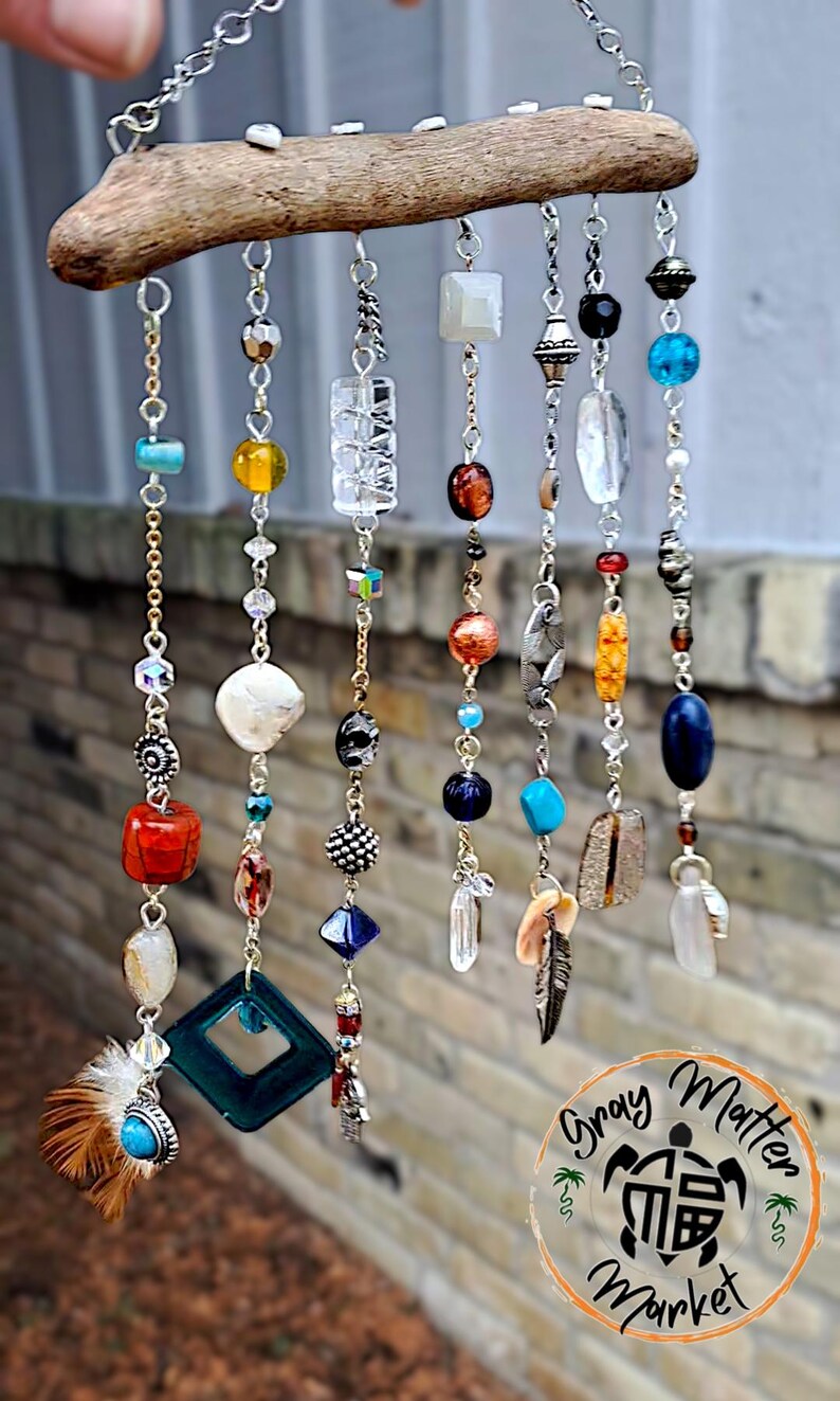 BOHO SUNCATCHER *upcycled/foraged, Handmade, One-of-a-kind* Beaded ...