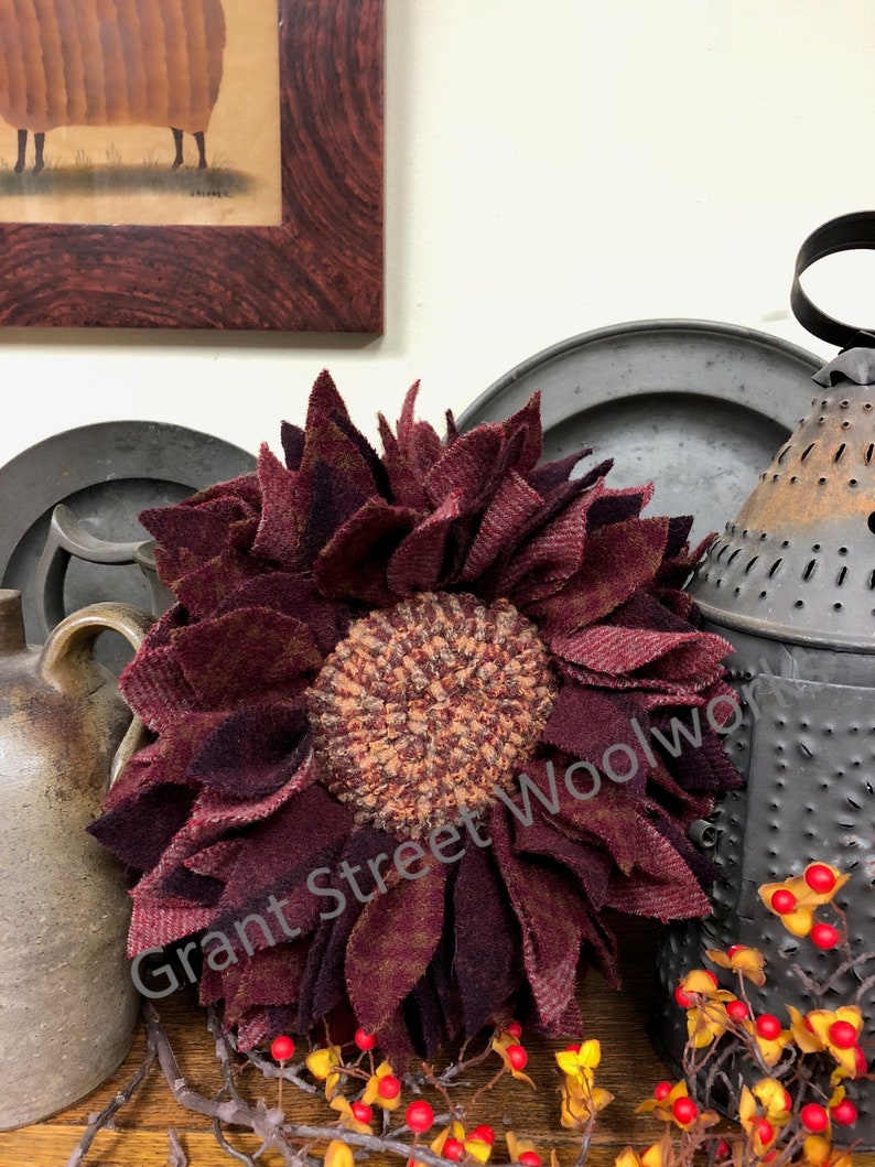 Large Wool Sunflower Kit 3 Color Options Etsy