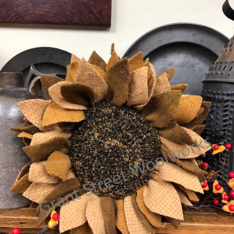Large Wool Sunflower Kit 3 Color Options Etsy