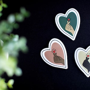 koreanisches Finger Herz Sticker
