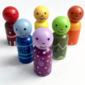Rainbow Peg Dolls - Ready to Ship