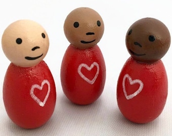 Tiny Baby Heart Dolls - Set of 3 - Different Skin Tones - Ready to Ship