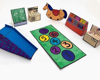 Peg Doll Printable Playset - DIGITAL DOWNLOAD - Playroom