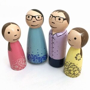 Basic Custom Peg Family 1 Dolls Standard Detail Wood Anniversary Gift image 5