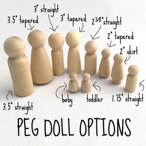 Basic Custom Peg Family 1 Dolls Standard Detail Wood Anniversary Gift image 10