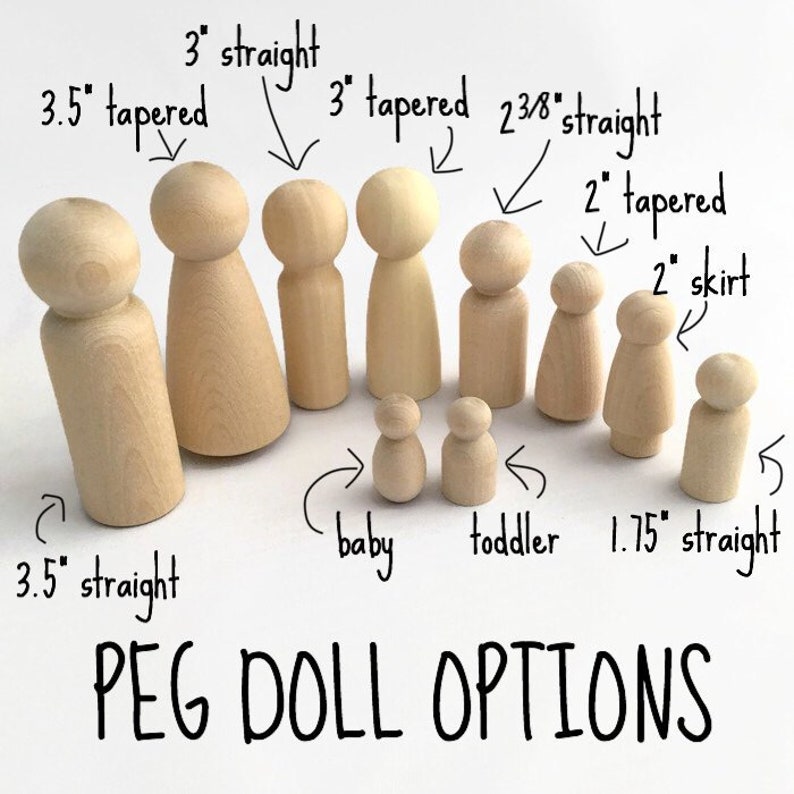 Basic Custom Peg Family 1 Dolls Standard Detail Wood Anniversary Gift image 10