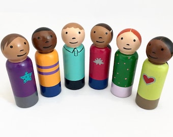 Peg Doll Boys and Girls - Large 3.5" Dolls - Ready to Ship