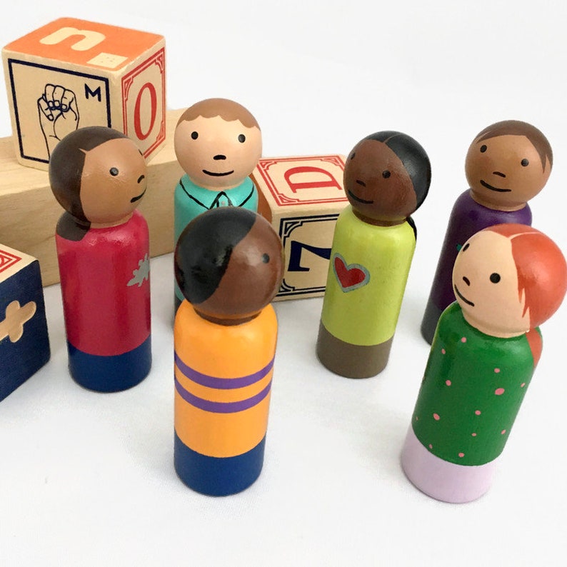 Peg Doll Boys and Girls - Large 3.5" Dolls - Ready to Ship - Etsy